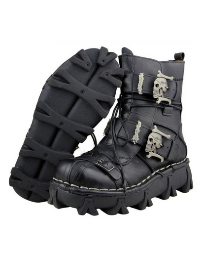Techwear Punk Skull Unisex Motorcycle Riding Boots
