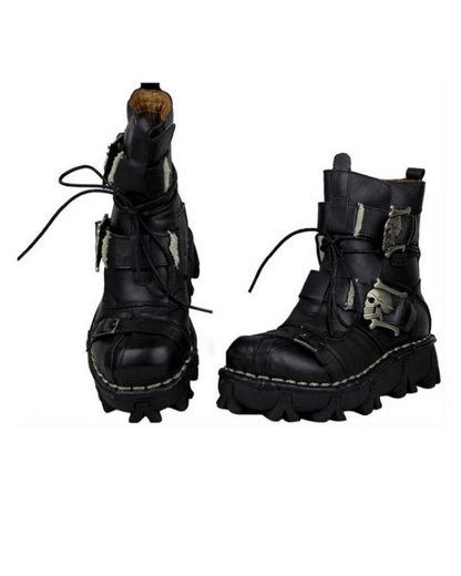 Techwear Punk Skull Unisex Motorcycle Riding Boots