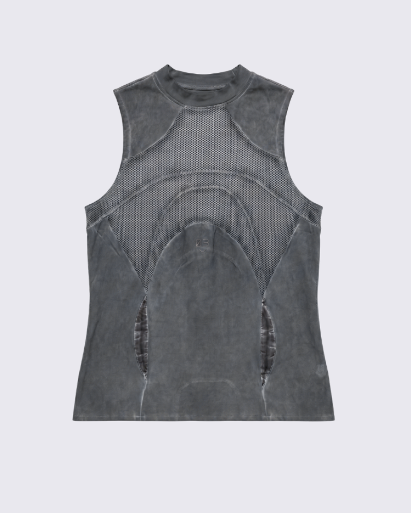 Steampunk-Inspired Wasteland Distressed Sleeveless T-Shirt