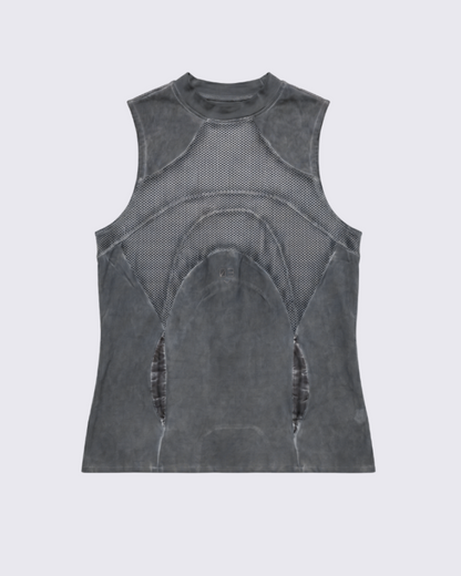 Steampunk-Inspired Wasteland Distressed Sleeveless T-Shirt