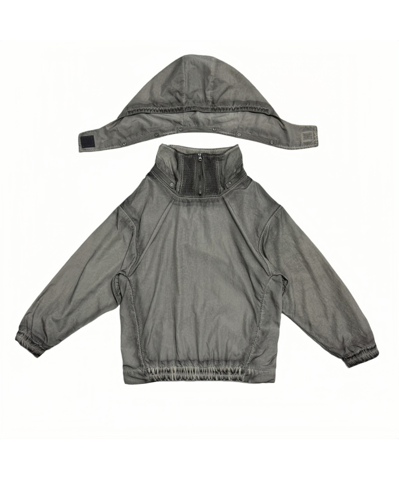 Steampunk Post-Apocalyptic Outdoor Distressed Stand Collar Hoodie