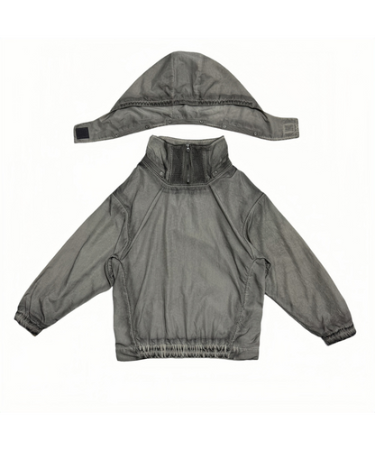 Steampunk Post-Apocalyptic Outdoor Distressed Stand Collar Hoodie