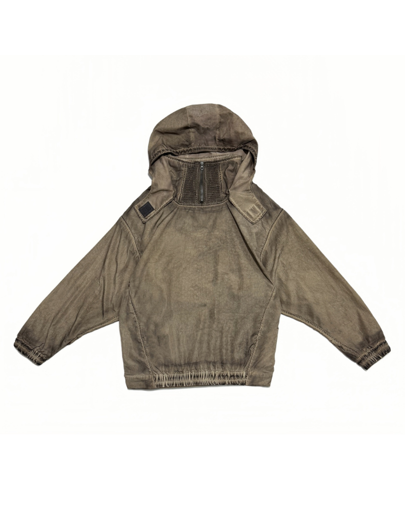 Steampunk Post-Apocalyptic Outdoor Distressed Stand Collar Hoodie
