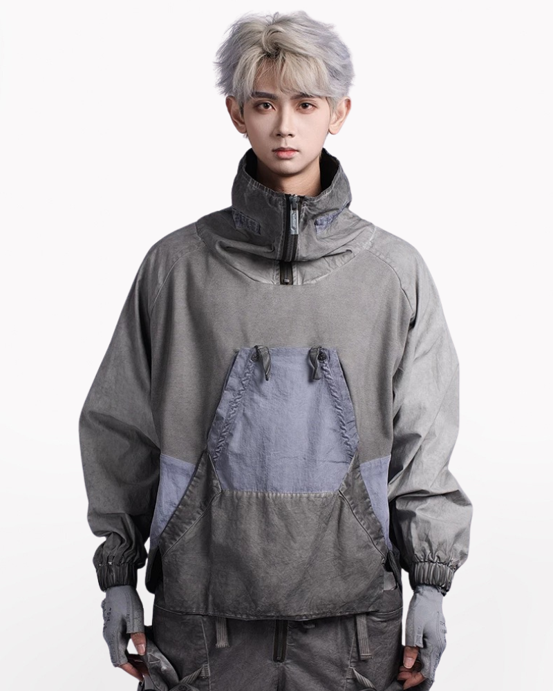 Steampunk Post-Apocalyptic Patchwork Pockets Outdoor Sweatshirt