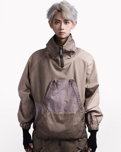 Steampunk Post-Apocalyptic Patchwork Pockets Outdoor Sweatshirt