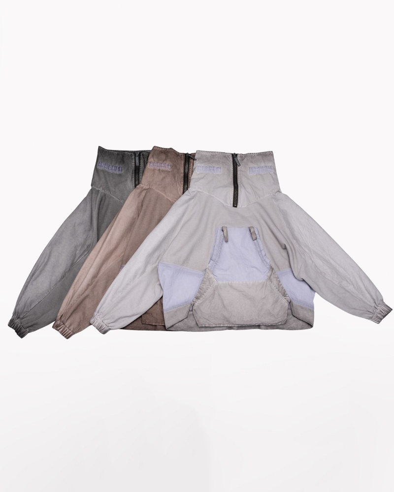 Steampunk Post-Apocalyptic Patchwork Pockets Outdoor Sweatshirt