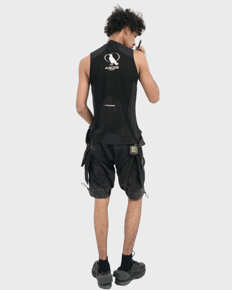 Steampunk-Inspired Wasteland Distressed Sleeveless T-Shirt