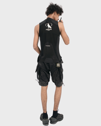 Steampunk-Inspired Wasteland Distressed Sleeveless T-Shirt