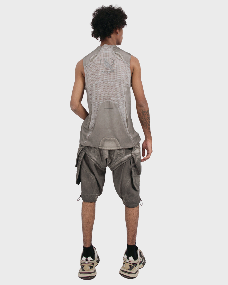 Steampunk-Inspired Wasteland Distressed Sleeveless T-Shirt