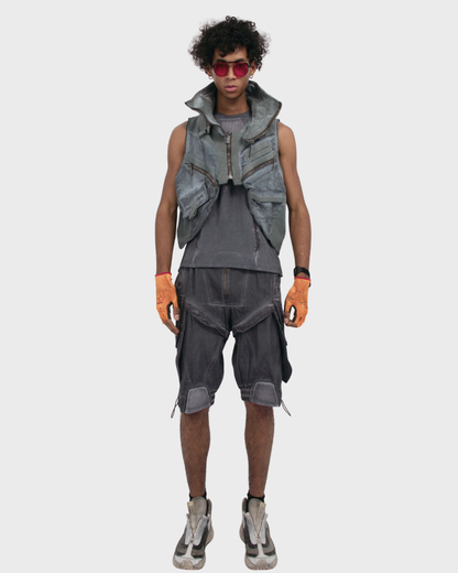 Steampunk-Inspired Wasteland Distressed Sleeveless T-Shirt