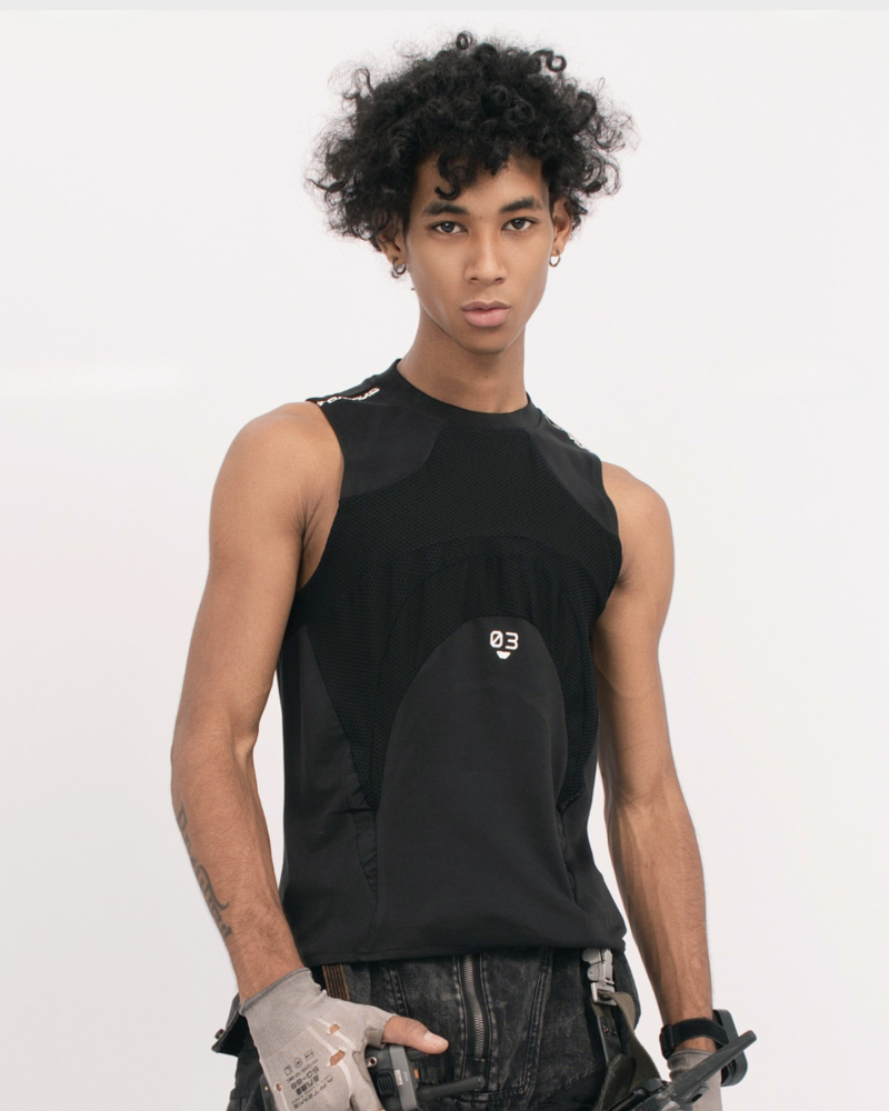 Steampunk-Inspired Wasteland Distressed Sleeveless T-Shirt