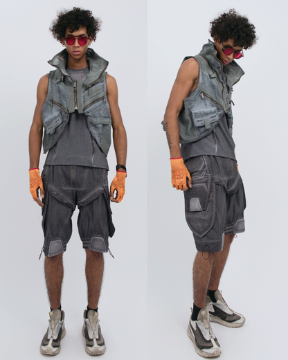 Steampunk Wasteland Disassembled Cargo Shorts