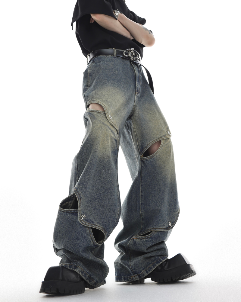 Opium Outfits Street Fashion Denim Pants | Y2K Jeans – Techwear Opium Outfits Street Fashion Denim Pants | Y2K Jeans – Techwear