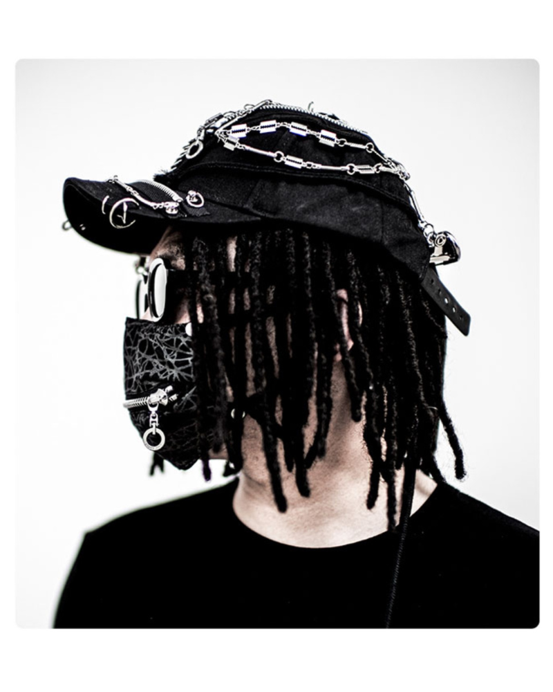 Street Heavy Metal Punk Dreadlock Black Cap