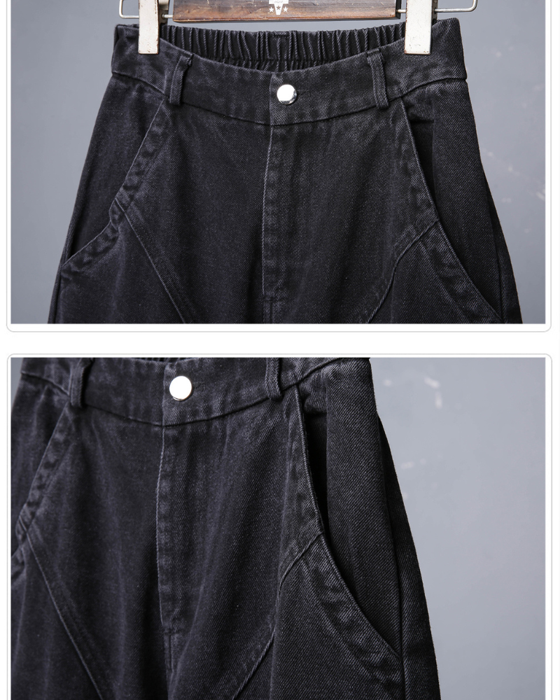 Street Heavy Multi-Ribbon Wide-Leg Jeans