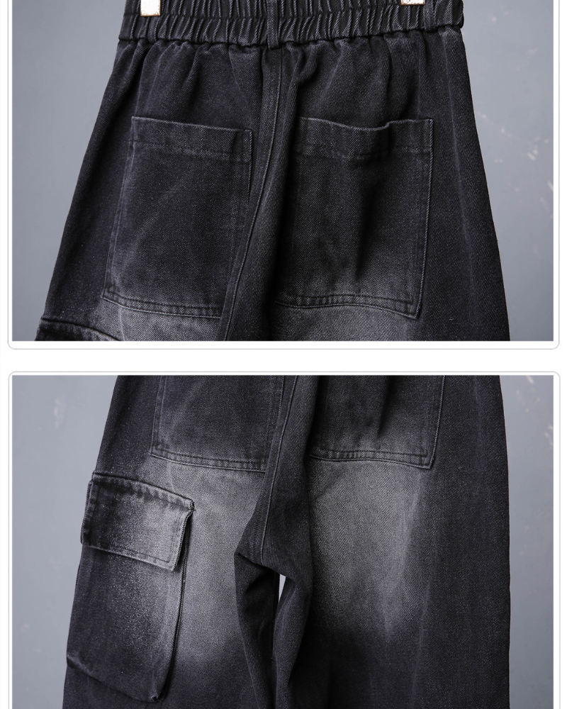 Street Heavy Multi-Ribbon Wide-Leg Jeans