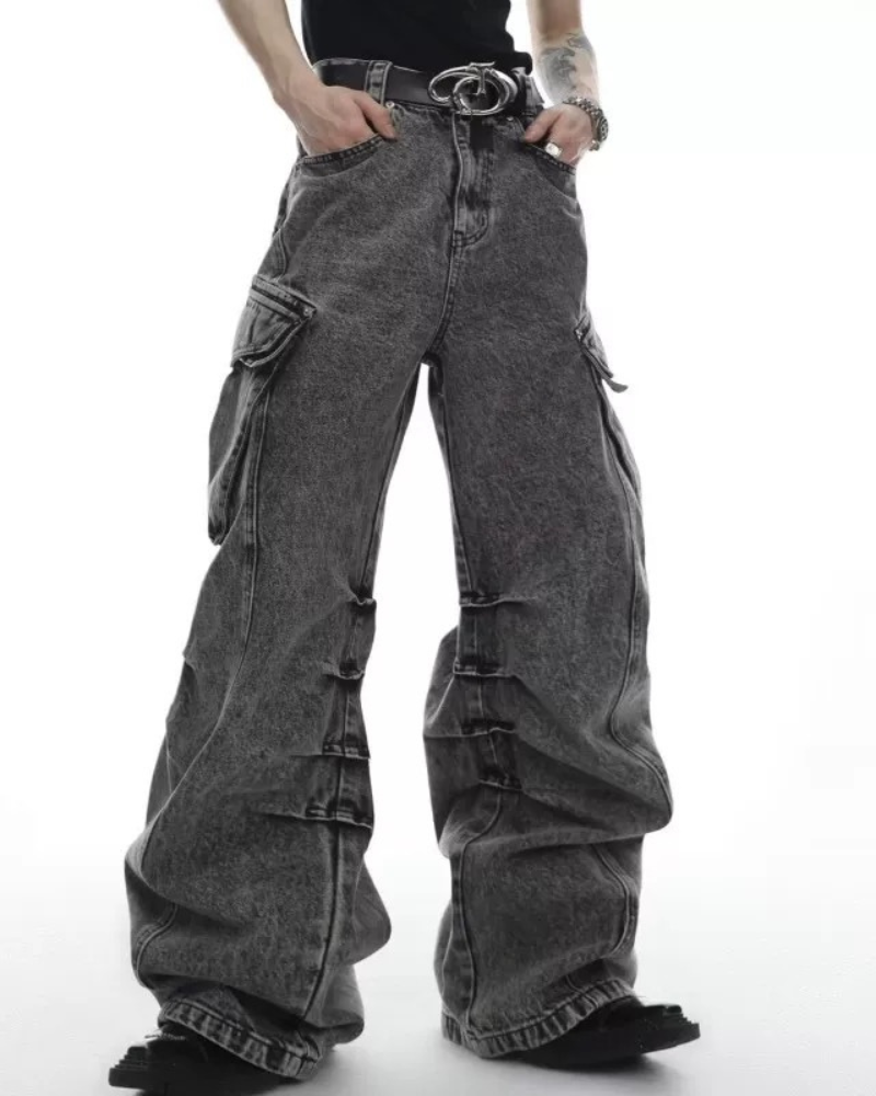 Street Opium Style Multi-Pocket Y2K Cargo Jeans