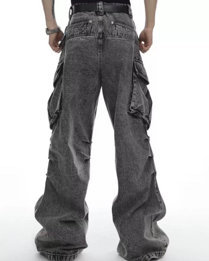 Street Opium Style Multi-Pocket Y2K Cargo Jeans