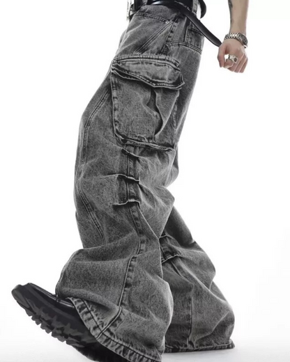 Street Opium Style Multi-Pocket Y2K Cargo Jeans