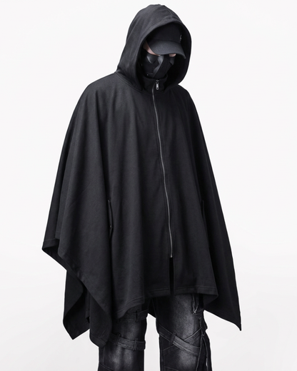 Street Oversized Hooded Batwing Cape Coat