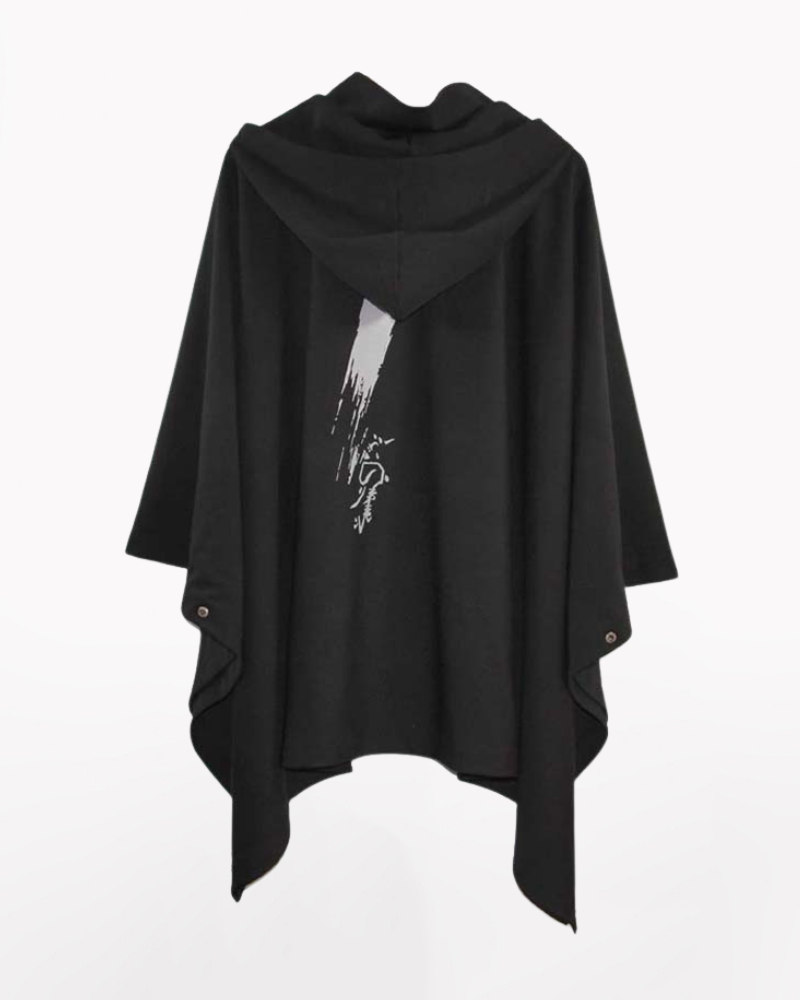 Street Oversized Hooded Batwing Cape Coat