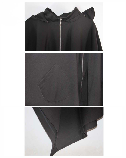 Street Oversized Hooded Batwing Cape Coat