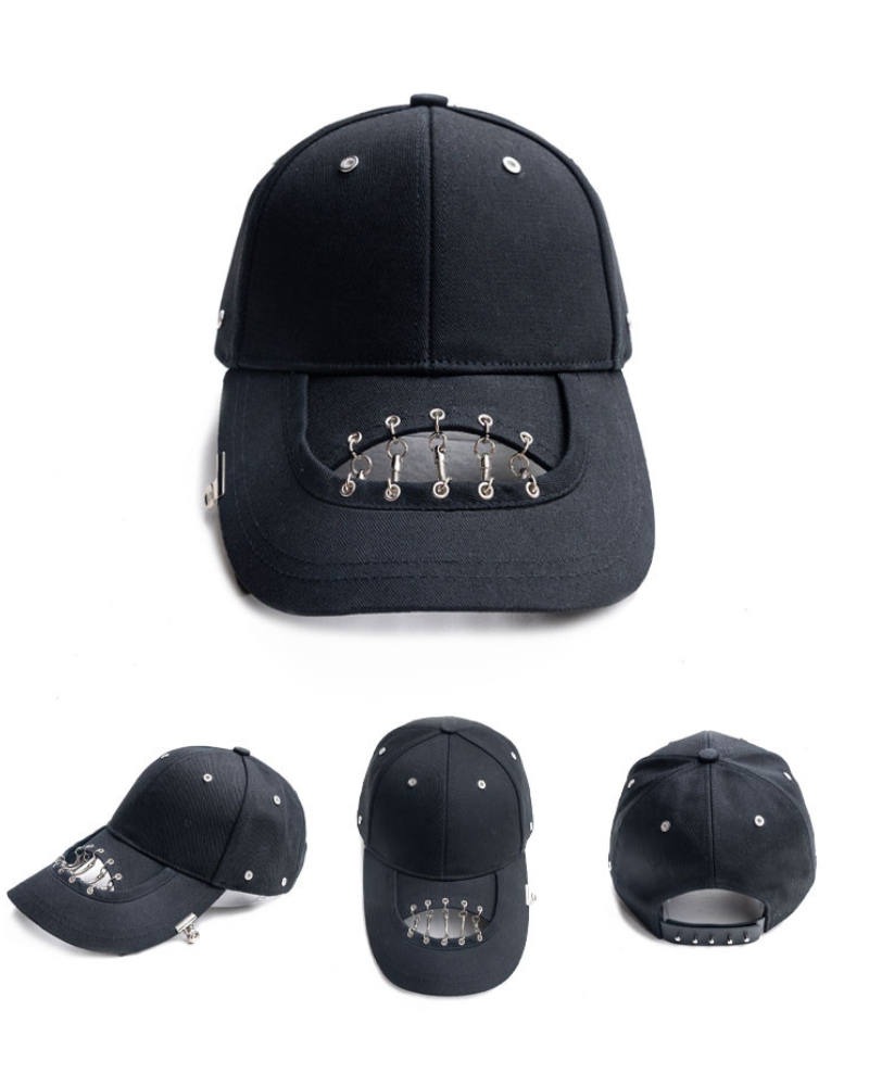 Street Punk Hollow Chain Black Cap