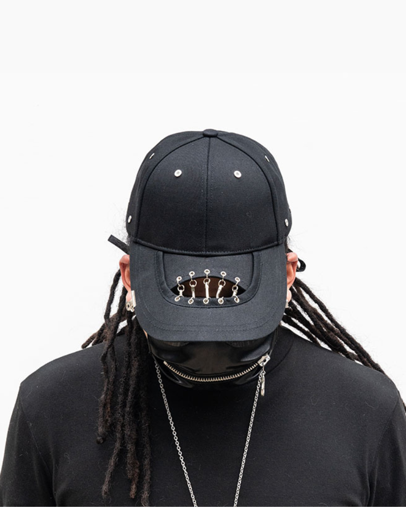 Street Punk Hollow Chain Black Cap