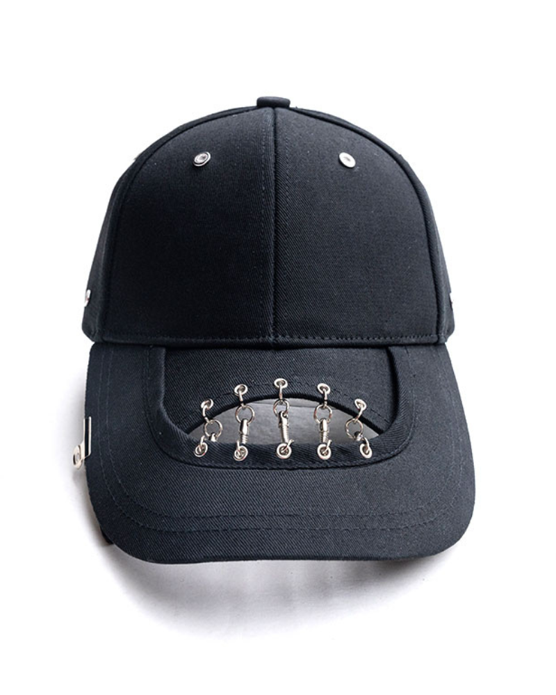 Street Punk Hollow Chain Black Cap