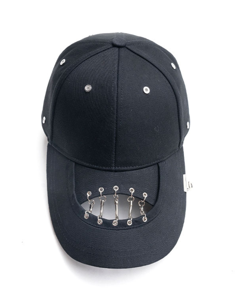 Street Punk Hollow Chain Black Cap