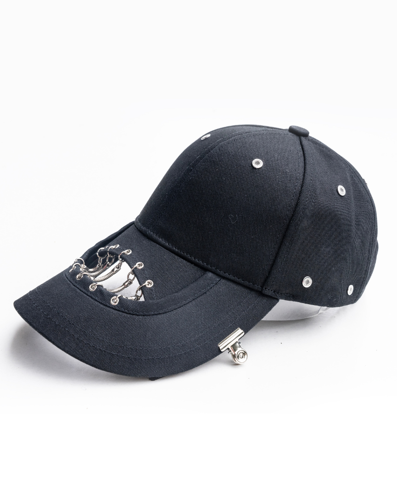 Street Punk Hollow Chain Black Cap