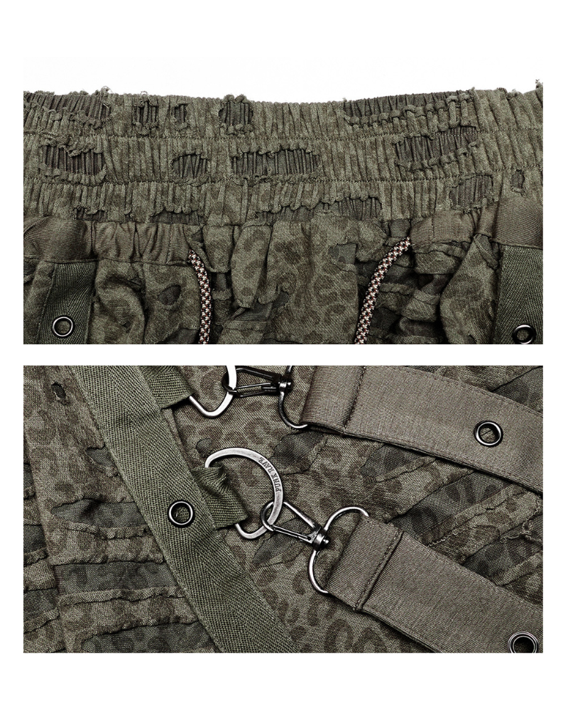 Street Punk Ripped Hakama Pants