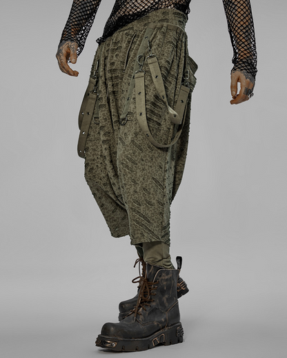 Street Punk Ripped Hakama Pants