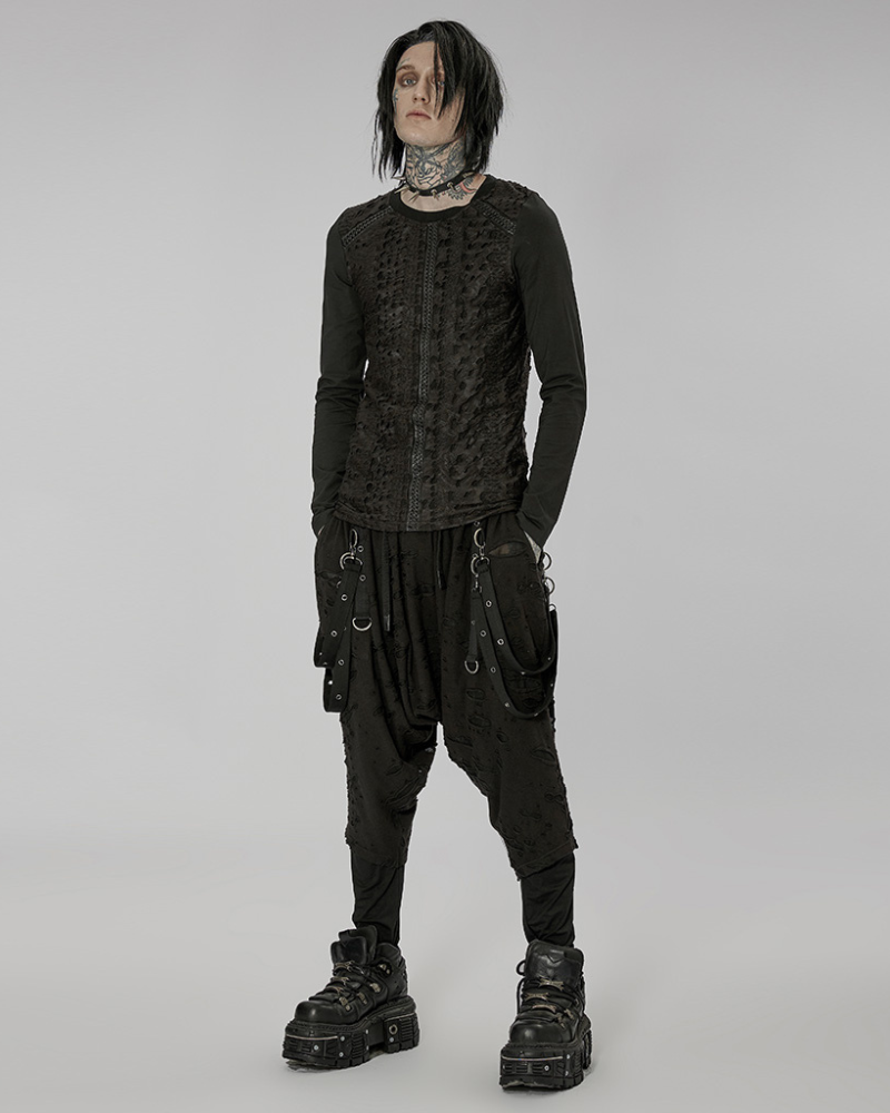 Street Punk Ripped Hakama Pants