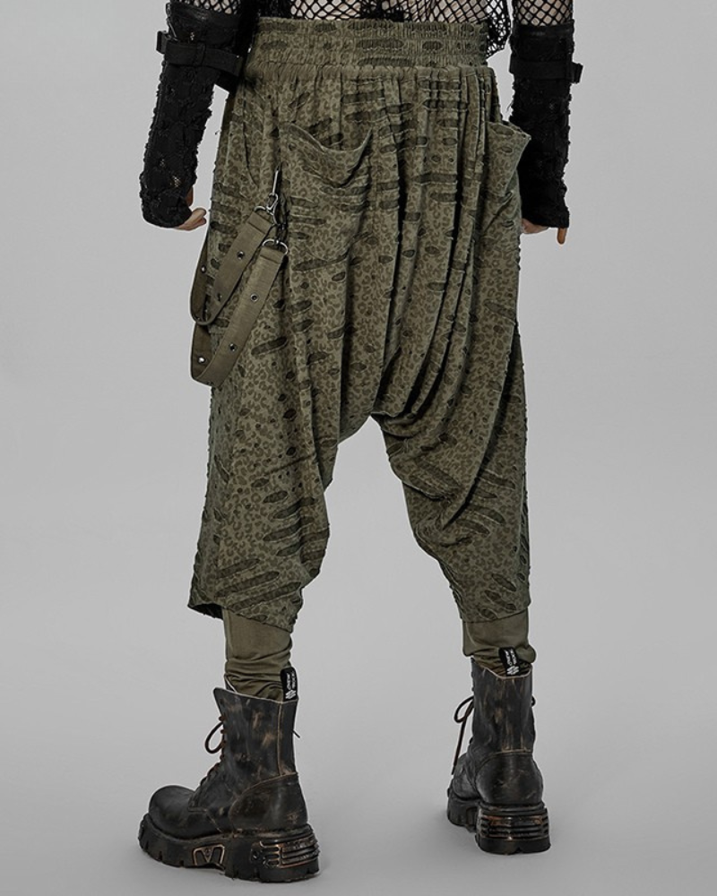 Street Punk Ripped Hakama Pants