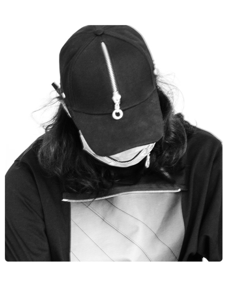 Street Punk Zipper Black Baseball Cap