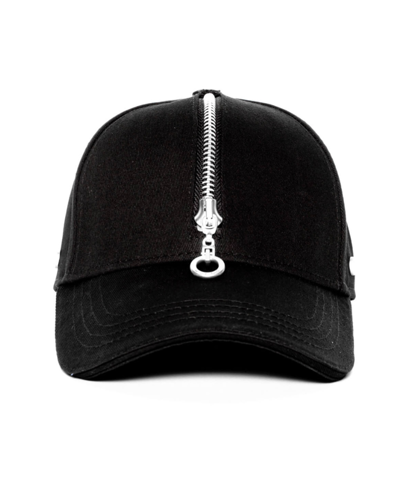 Street Punk Zipper Black Baseball Cap