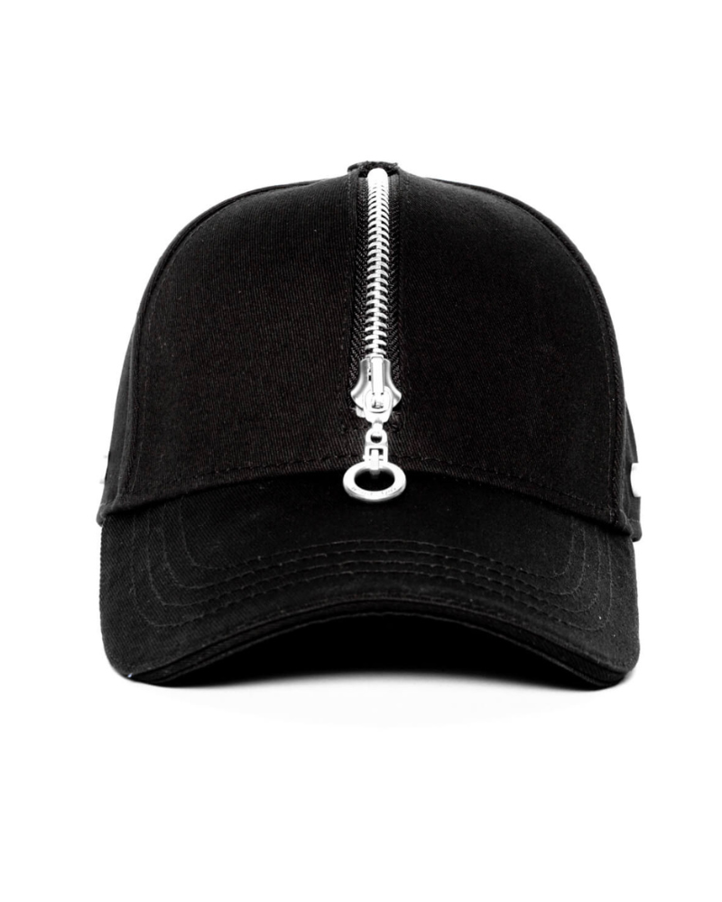 Street Punk Zipper Black Baseball Cap – Techwear Official