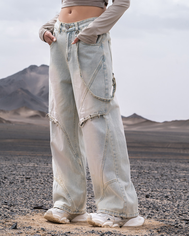 Street Ribbon Straight Y2K Jeans