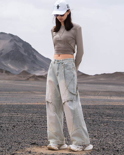 Street Ribbon Straight Y2K Jeans