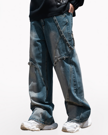 Street Ribbon Straight Y2K Jeans