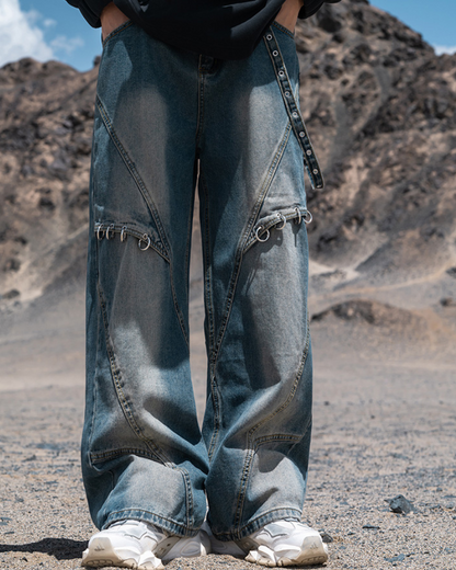 Street Ribbon Straight Y2K Jeans