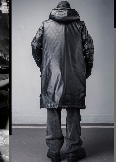 Street Shadowed Vintage Faux-Layer Tech Parka Jacket