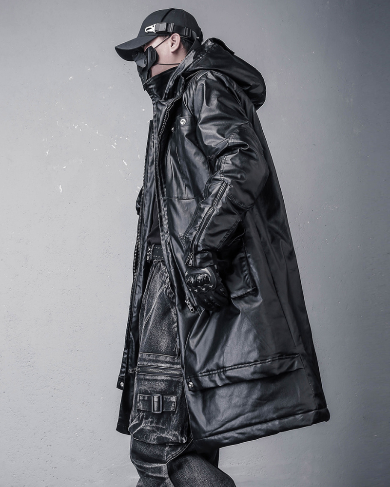 Street Shadowed Vintage Faux-Layer Tech Parka Jacket