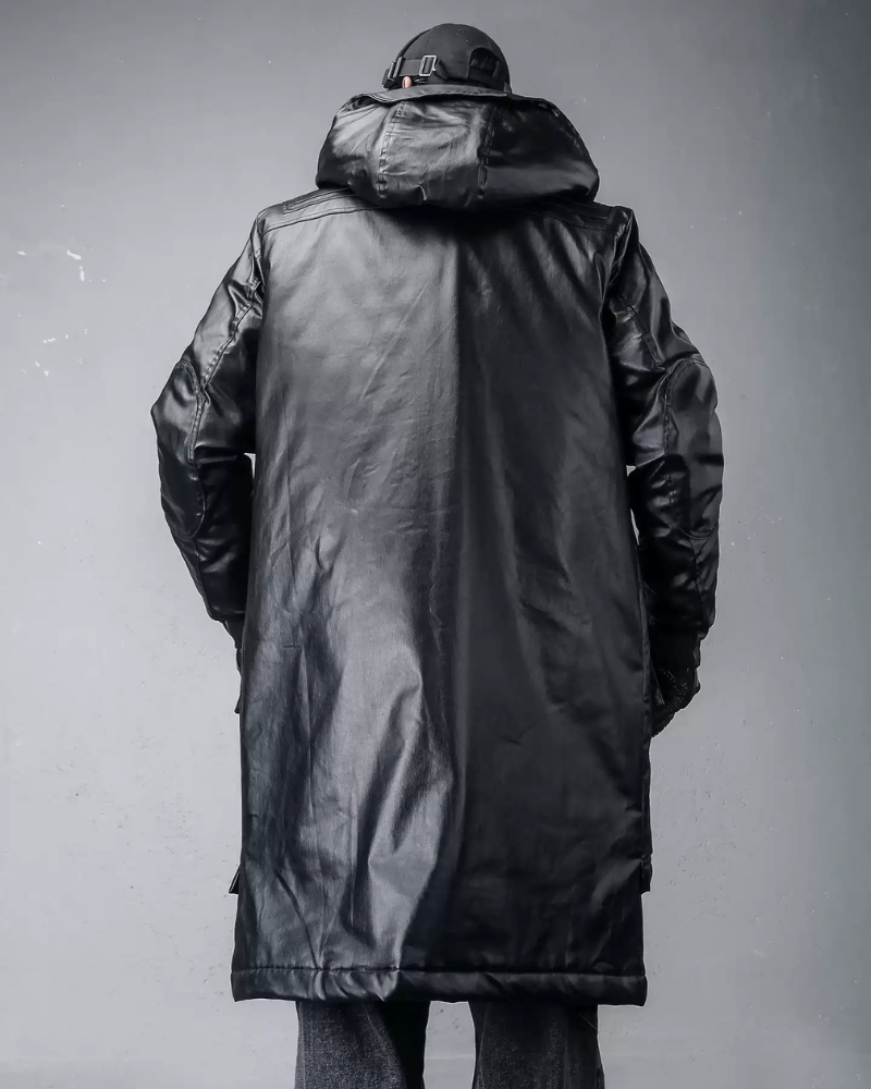 Street Shadowed Vintage Faux-Layer Tech Parka Jacket