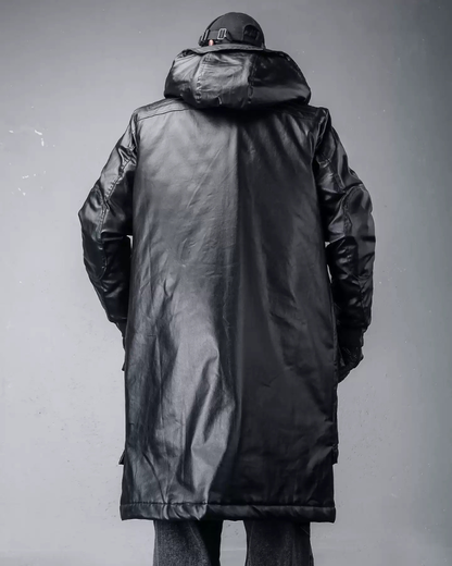 Street Shadowed Vintage Faux-Layer Tech Parka Jacket