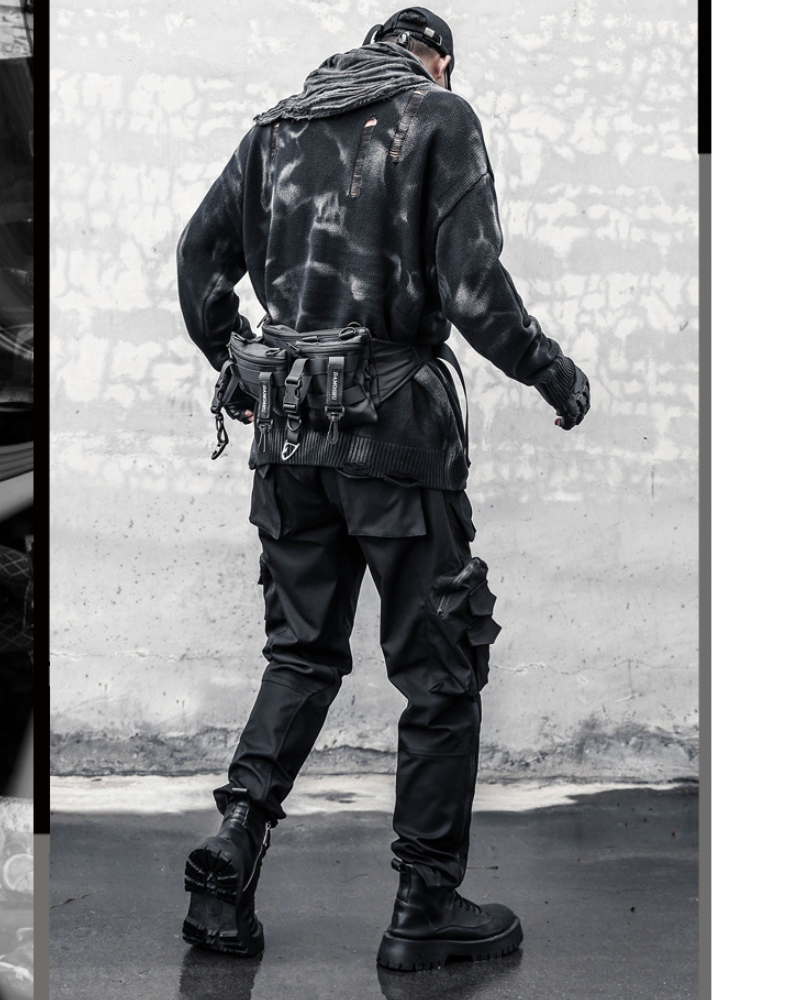 Street-Style Washed Tie-Dye Distressed Sweater