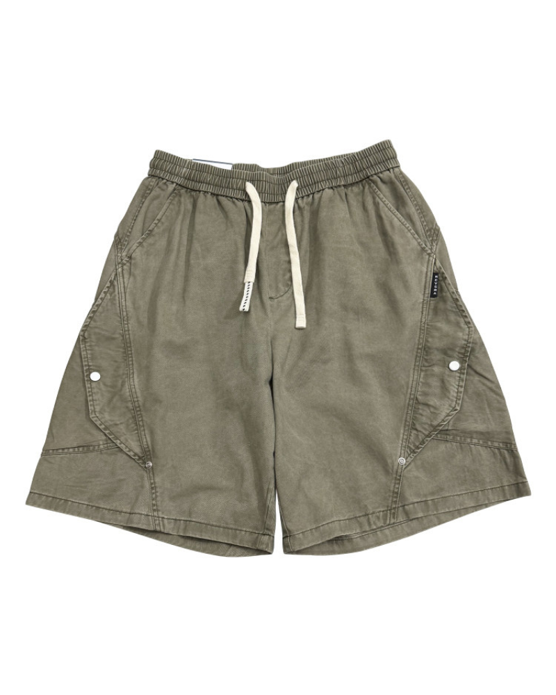 Street-Style Washed Distressed Cargo Shorts