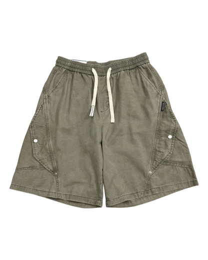 Street-Style Washed Distressed Cargo Shorts