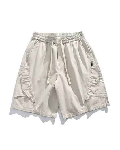 Street-Style Washed Distressed Cargo Shorts